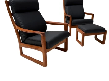 Mid-Century Modern Chairs and Hocker by Johannes Andersen for Silkeborg, 1960s